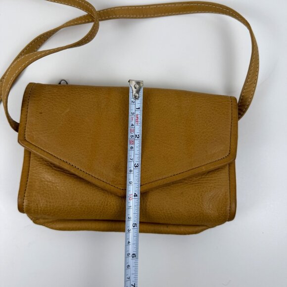 Julia Duren Raingaurded Brown Leather Crossbody Clutch Bag Minimalist Boho - Picture 9 of 9